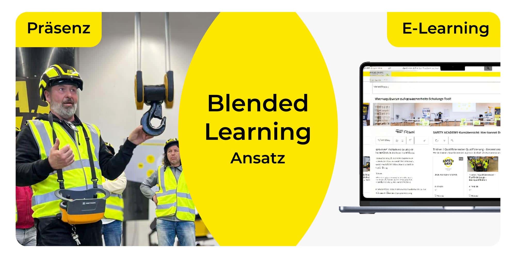 Blended Learning Ansatz für Arbeitssicherheitsschulungen.